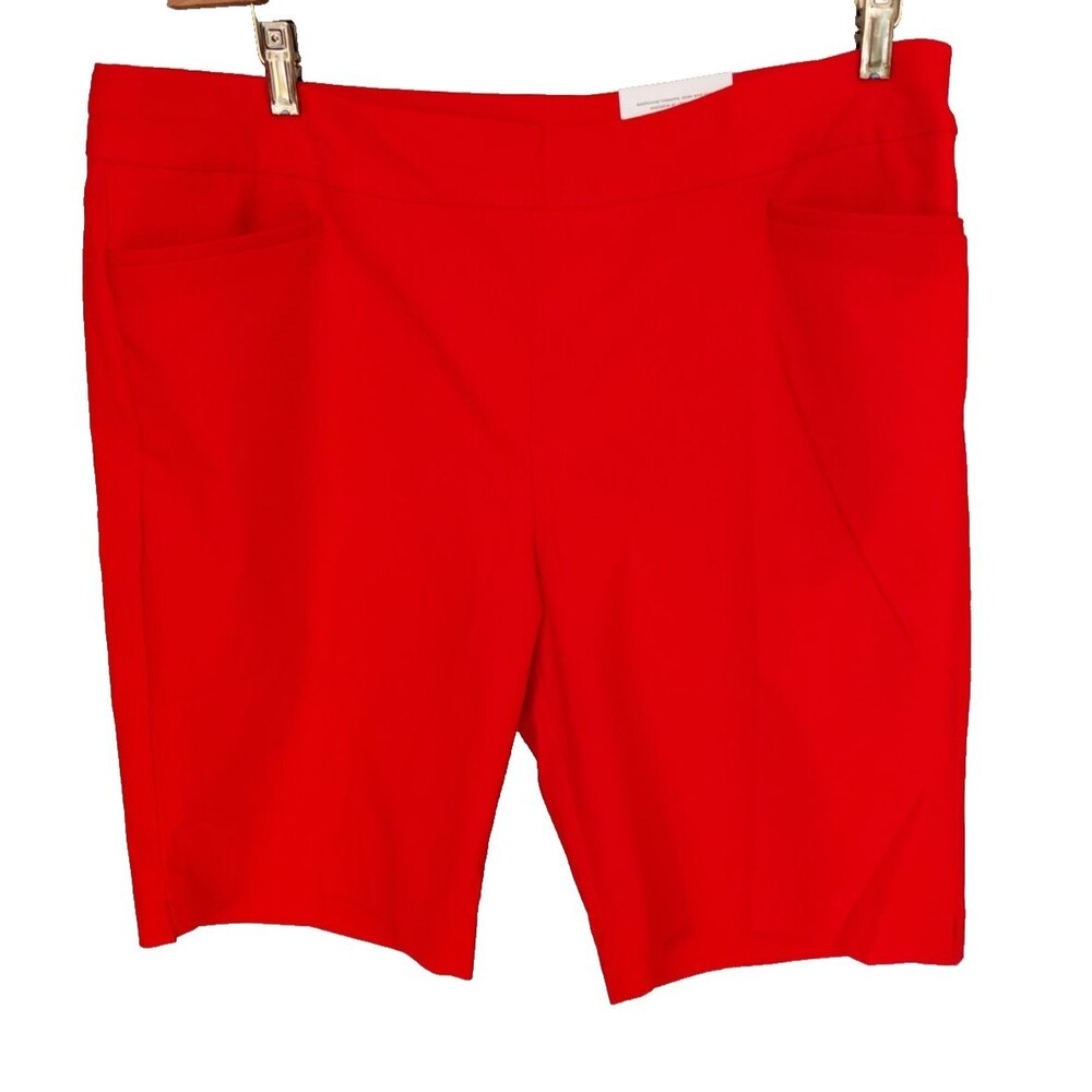 Chicos So Slimming Brigitte Shorts Size 3 (US 16-18) Flame Scarlet Red 10" NWT